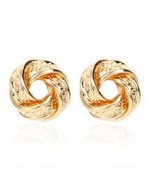 Fashion Golden Geometric Shaped Electroplated Hollow Alloy Earrings