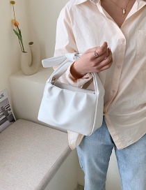 Fashion White Big Bow Pleated Shoulder Underarm Bag