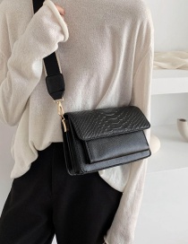 Fashion Black Wide Simple Hand Shoulder Crossbody Bag