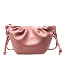 Fashion Pink Pleated Knotted Shoulder Strap Shoulder Bag