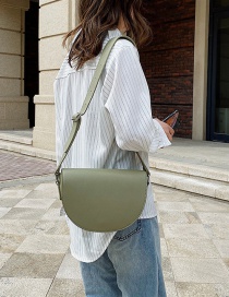 Fashion Green Shoulder Bag With Embroidered Wide Shoulder Strap
