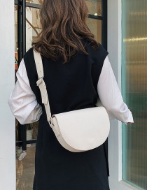 Fashion Off-white Shoulder Bag With Embroidered Wide Shoulder Strap