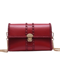 Fashion Red Chain Embroidered Shoulder Bag