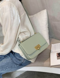 Fashion Green Locked Contrast Shoulder Crossbody Bag