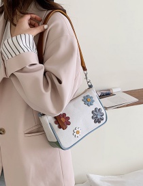 Fashion White Contrast Covered-appliqué Shoulder Cross-body Bag