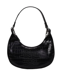 Fashion Black Chain Crescent Shoulder Bag