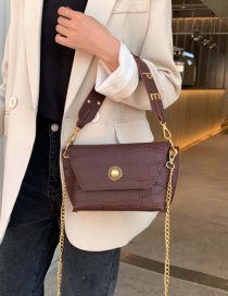 Fashion Coffee Color Stone Shoulder Crossbody Bag