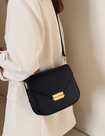 Fashion Black Flap Square Buckle Shoulder Crossbody Bag