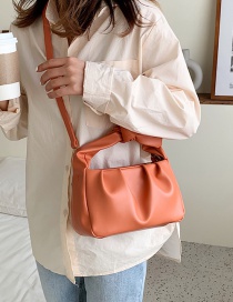 Fashion Orange Knotted Shoulder Strap Pleated Shoulder Bag