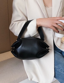 Fashion Black Pleated Chain Shoulder Bag Crossbody Bag