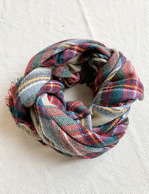 Fashion Color Knitted Plaid Color Scarf