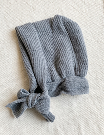 Fashion Gray Knitted Tie Knot Hat