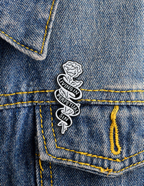 Fashion White Living In Perpetual Sin Badge Brooch