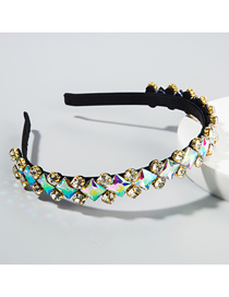 Fashion Ab Color Fine-edged Headband With Glass Diamonds
