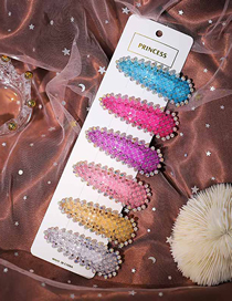 Fashion Color Mixing Geometric Triangle Hairpin Set With Colored Diamonds