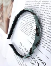 Fashion Pea Green Fine-edged Handmade Braid With Diamond Fabric Headband