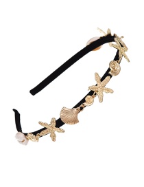 Fashion Golden Alloy Shell Starfish Headband