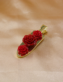 Fashion Red Small Shovel Glossy Resin Flower Hairpin