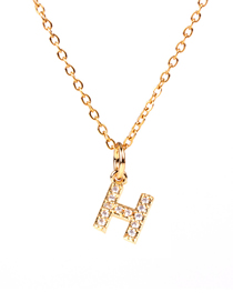 Fashion Golden H Diamond Clavicle Chain Diamond Letters Necklace