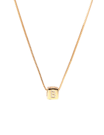 Fashion Golden B Letter Cube Dice Zircon Clavicle Necklace