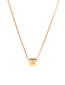 Fashion Golden P Letter Cube Dice Zircon Clavicle Necklace