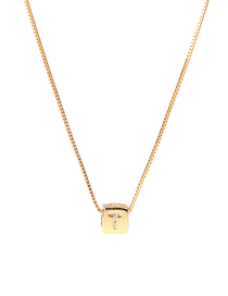 Fashion Golden T Letter Cube Dice Zircon Clavicle Necklace