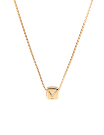 Fashion Golden Y Letter Cube Dice Zircon Clavicle Necklace