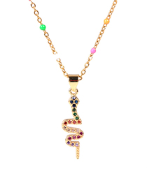 Fashion Golden Diamond And Serpentine Resin Alloy Necklace