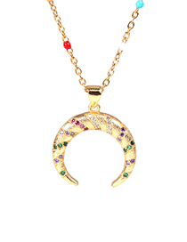 Fashion Golden Diamond Resin Alloy Necklace With Diamonds