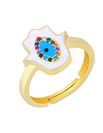Fashion Golden Palm Oil Drop Diamond Ring