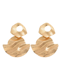 Fashion Golden Geometric Frosted Alloy Earrings