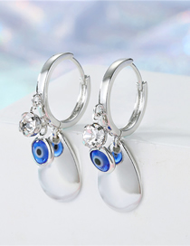 Fashion Silver Water Drop Eyes Zircon Star Sequin Eye Earrings