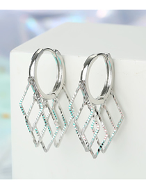 Fashion Silver Hollow Diamond Zircon Star Sequin Eye Earrings