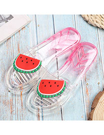 Fashion Watermelon Fruit Slippers Non-slip Crystal Transparent Slippers
