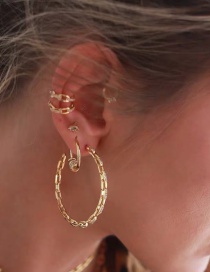 Fashion Earrings ( Silver Post) Gold Diamond Hoop Earrings