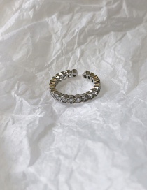 Fashion Silver Single Layer Alloy Zircon Open Ring
