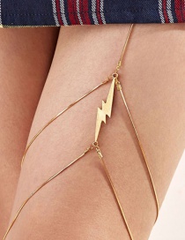 Fashion Golden Alloy Lightning Thigh Chain