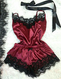 Fashion Red Wine Lace Lingerie