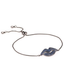 Fashion Blue Mouth Braced With Zircon Bracelet