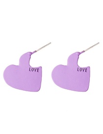 Fashion Gap Love Love Purple  Silver Needle Flower Earrings