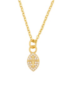 Fashion Elliptical Gold Diamond Necklace