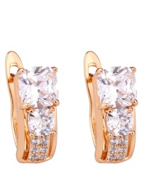 Fashion Golden Copper Stud Earrings
