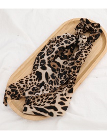 Fashion Brown Leopard Double Ponytail Floating Towel Hair Tie Ring