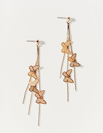 Fashion Golden Butterfly Long Fringe Diamond Earrings