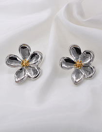 Fashion Silvery Five-leaf Petal Alloy Earrings