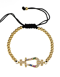 Fashion Hna Copper-set Zircon Rope Beaded Adjustable Bracelet