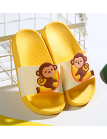 Fashion Banana Monkey Fruit Animal Contrast Color Soft Bottom Slippers