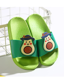Fashion Avocado Fruit Animal Contrast Color Soft Bottom Slippers