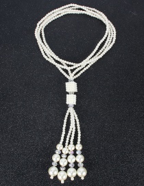 Collar De Cristal Geométrico Perla Multicapa