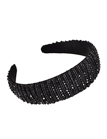 Fashion Black Cloth Mizhu Hairband